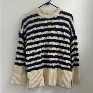Madewell Navy and Cream Striped Sweater